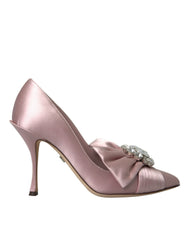 Dolce & Gabbana Roze Satijnen Kristallen Pumps