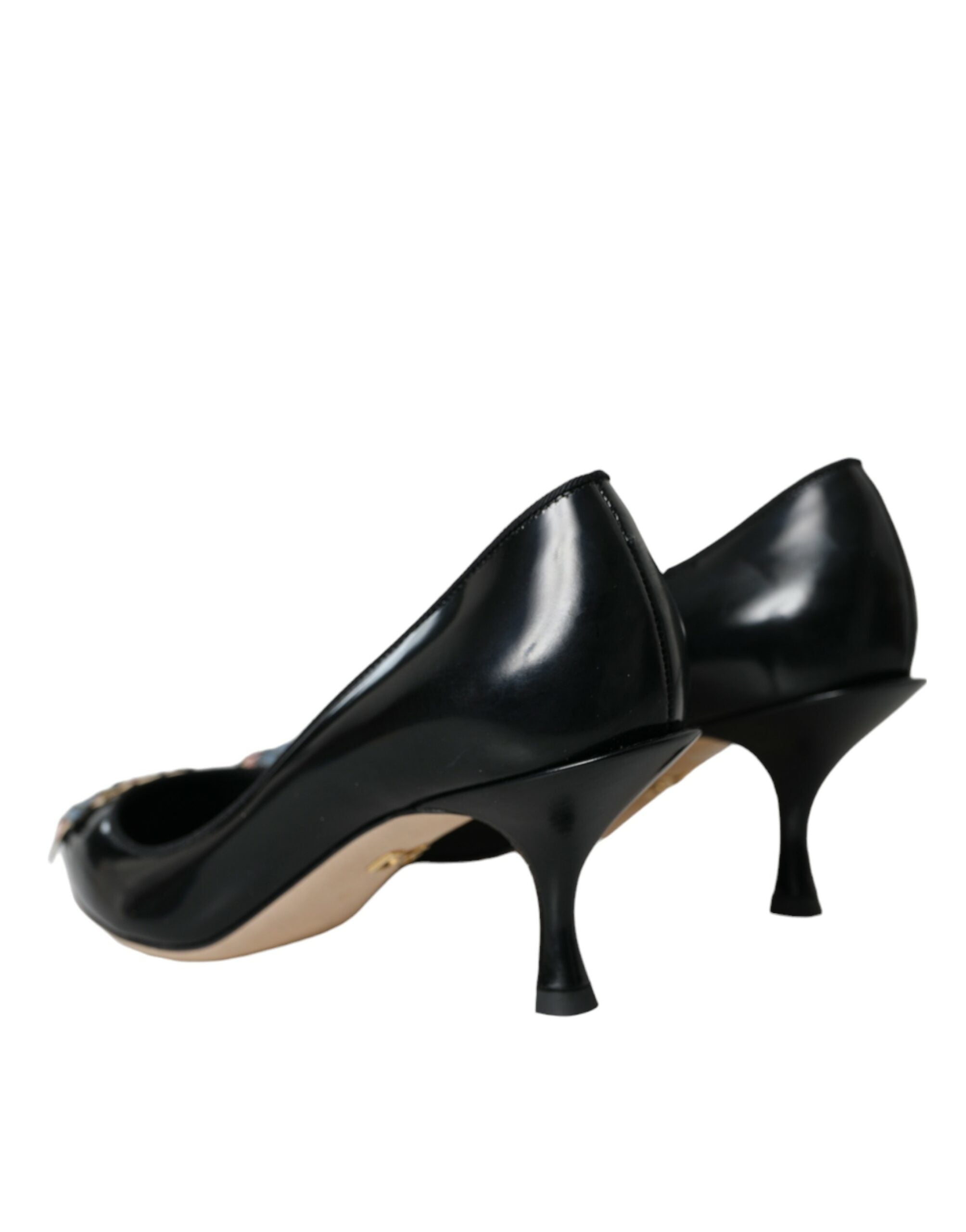 Dolce & Gabbana Schwarze Leder-Pumps mit BOOM-Patch