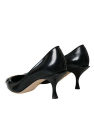 Dolce & Gabbana Schwarze Leder-Pumps mit BOOM-Patch