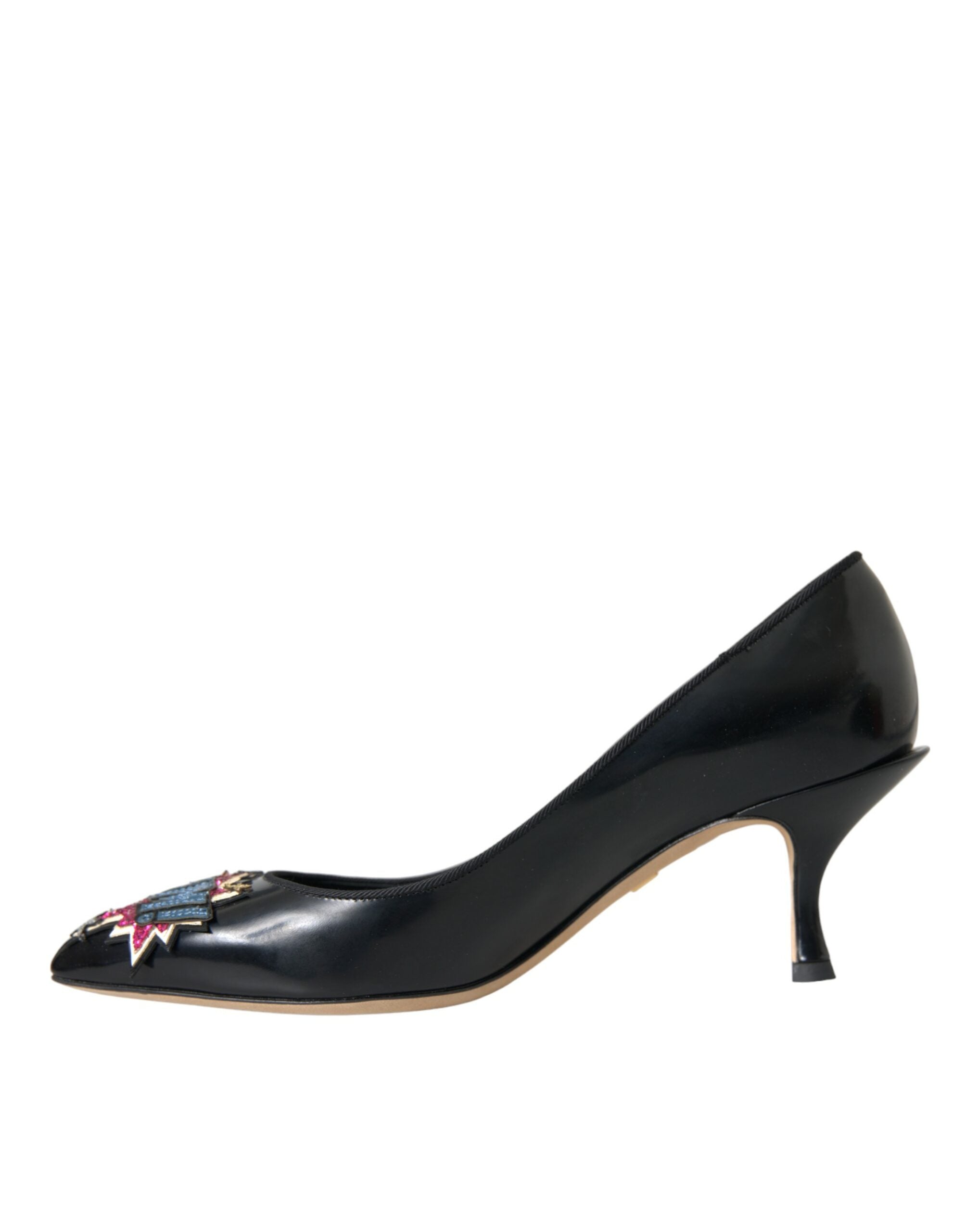 Dolce & Gabbana Schwarze Leder-Pumps mit BOOM-Patch