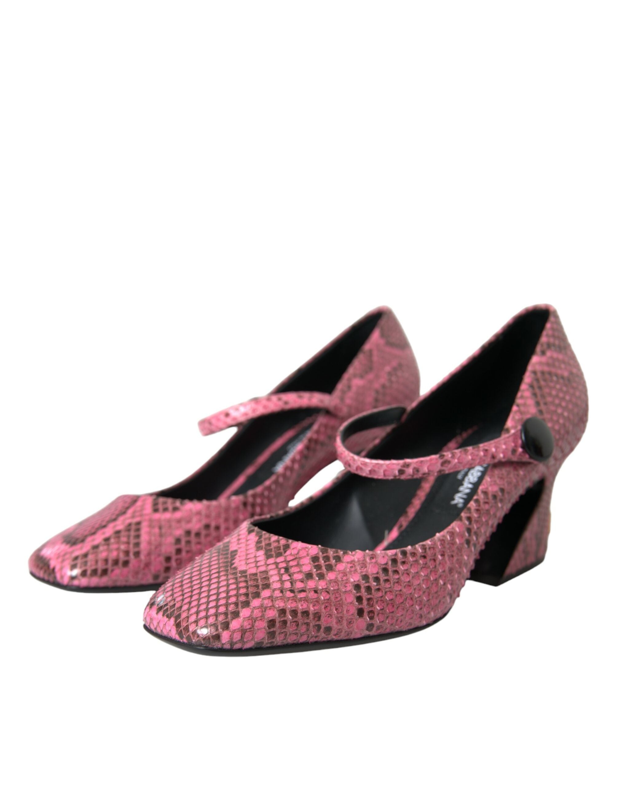 Dolce & Gabbana Roze Python Leren Mary Jane Hakken Schoenen