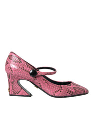 Dolce & Gabbana Roze Python Leren Mary Jane Hakken Schoenen