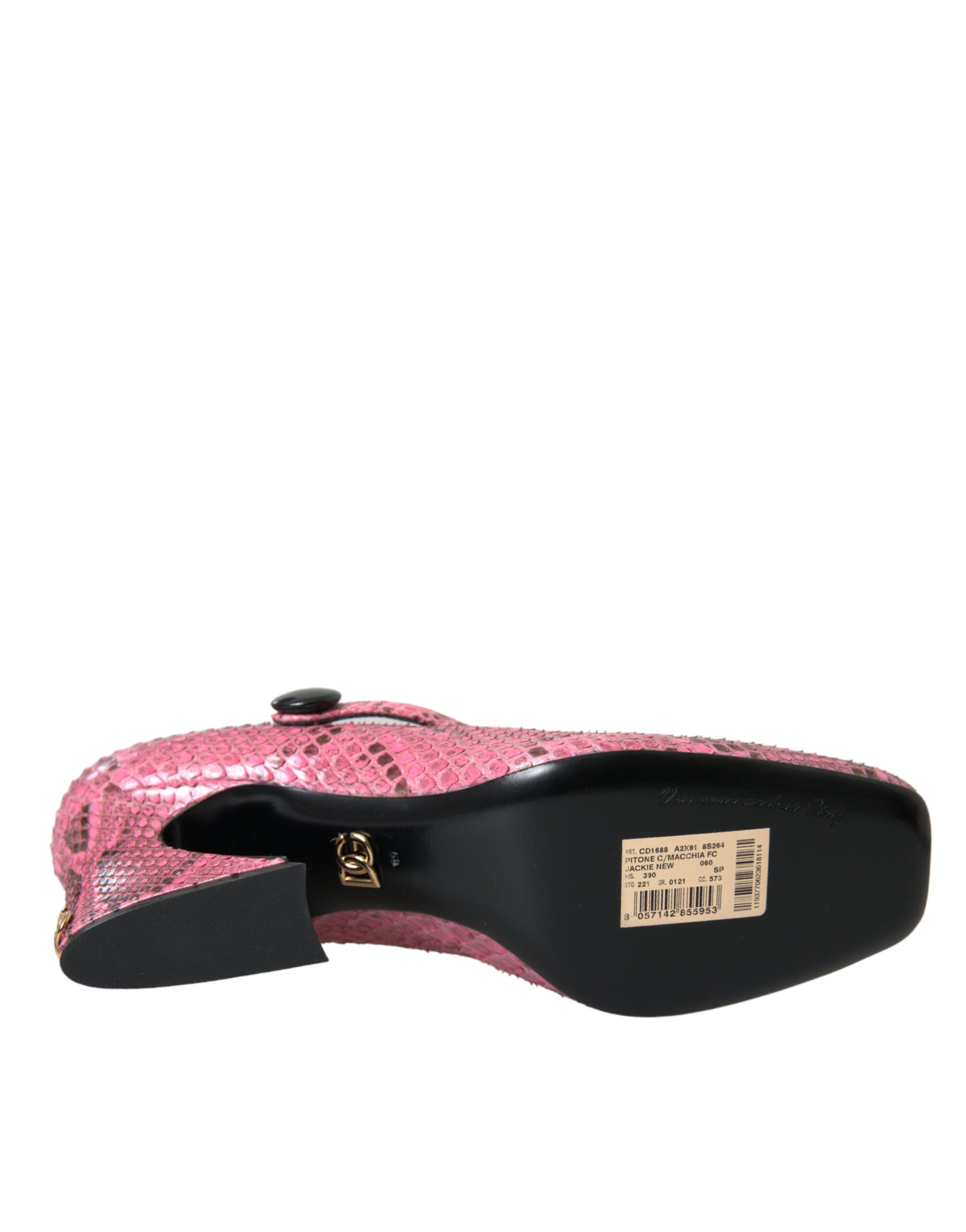 Dolce & Gabbana Roze Python Leren Mary Jane Hakken Schoenen