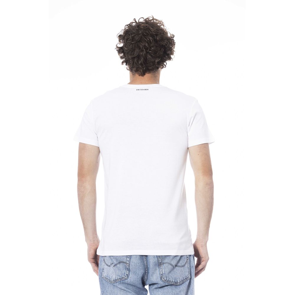 Trussardi Beachwear weißes Baumwoll-T-Shirt