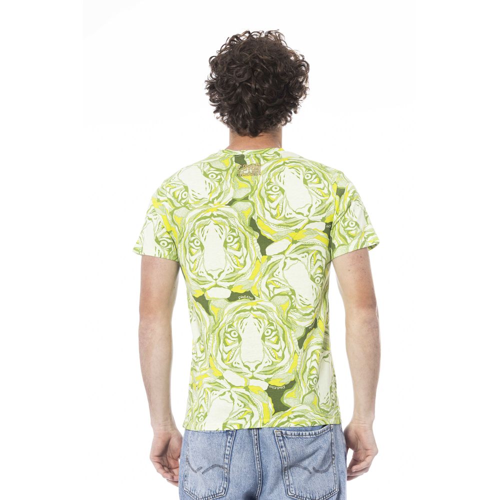 Cavalli Class Herren T-Shirt aus grüner Baumwolle
