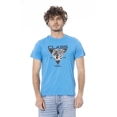 Cavalli Class Lichtblauw Katoenen Heren T-shirt