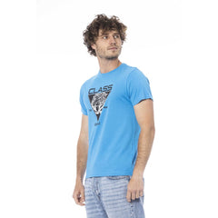 Cavalli Class Lichtblauw Katoenen Heren T-shirt