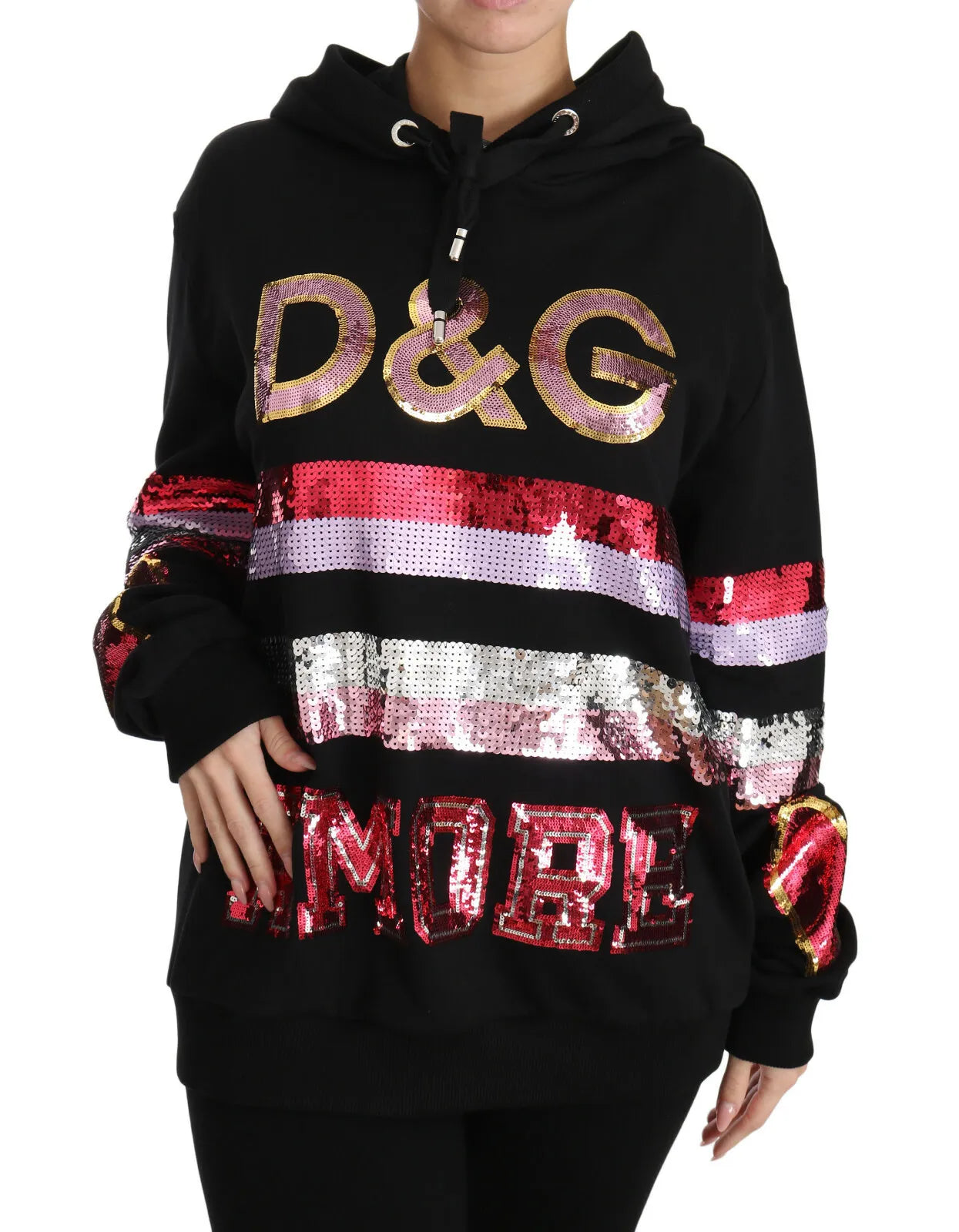Dolce & Gabbana DG Trui met capuchon en pailletten