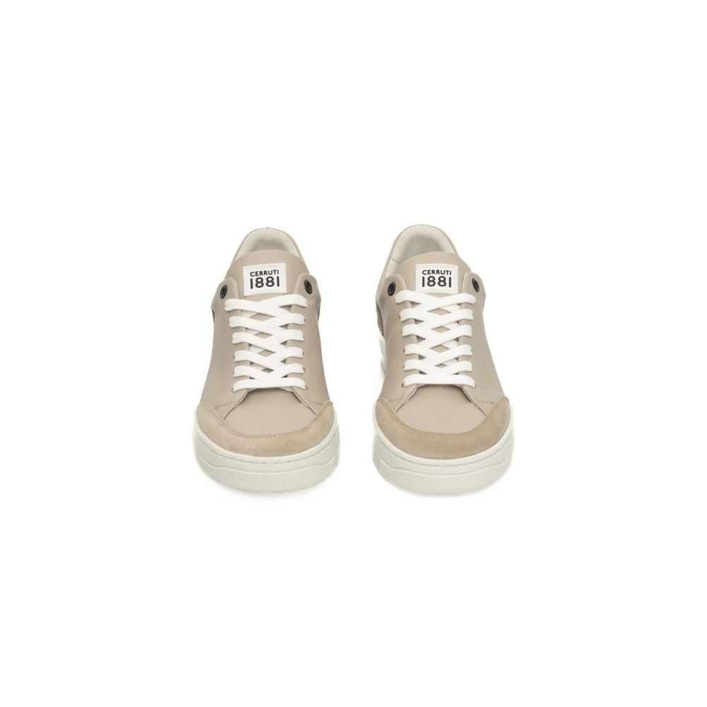 Cerruti 1881 Plateau-Sneaker für Damen aus beigem Rindsleder