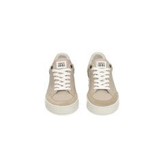 Cerruti 1881 Plateau-Sneaker für Damen aus beigem Rindsleder