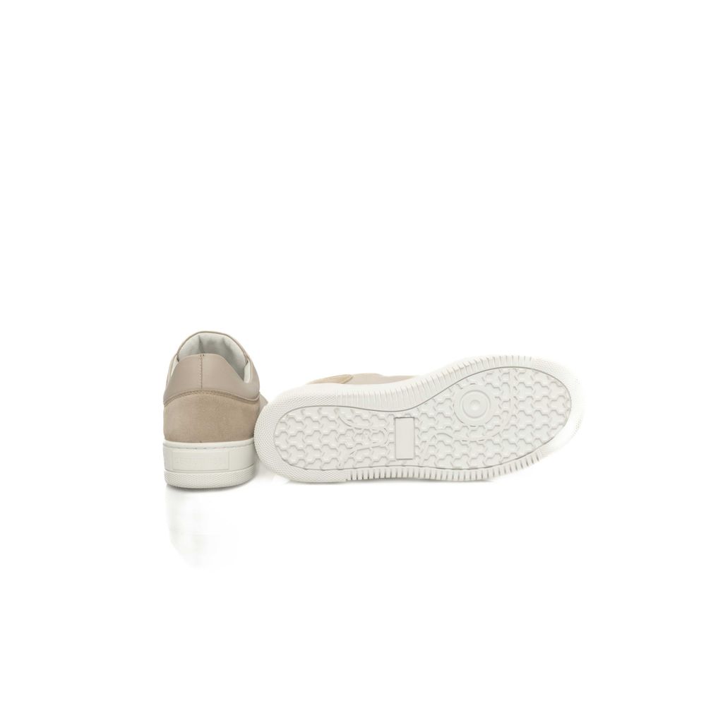 Cerruti 1881 Plateau-Sneaker für Damen aus beigem Rindsleder