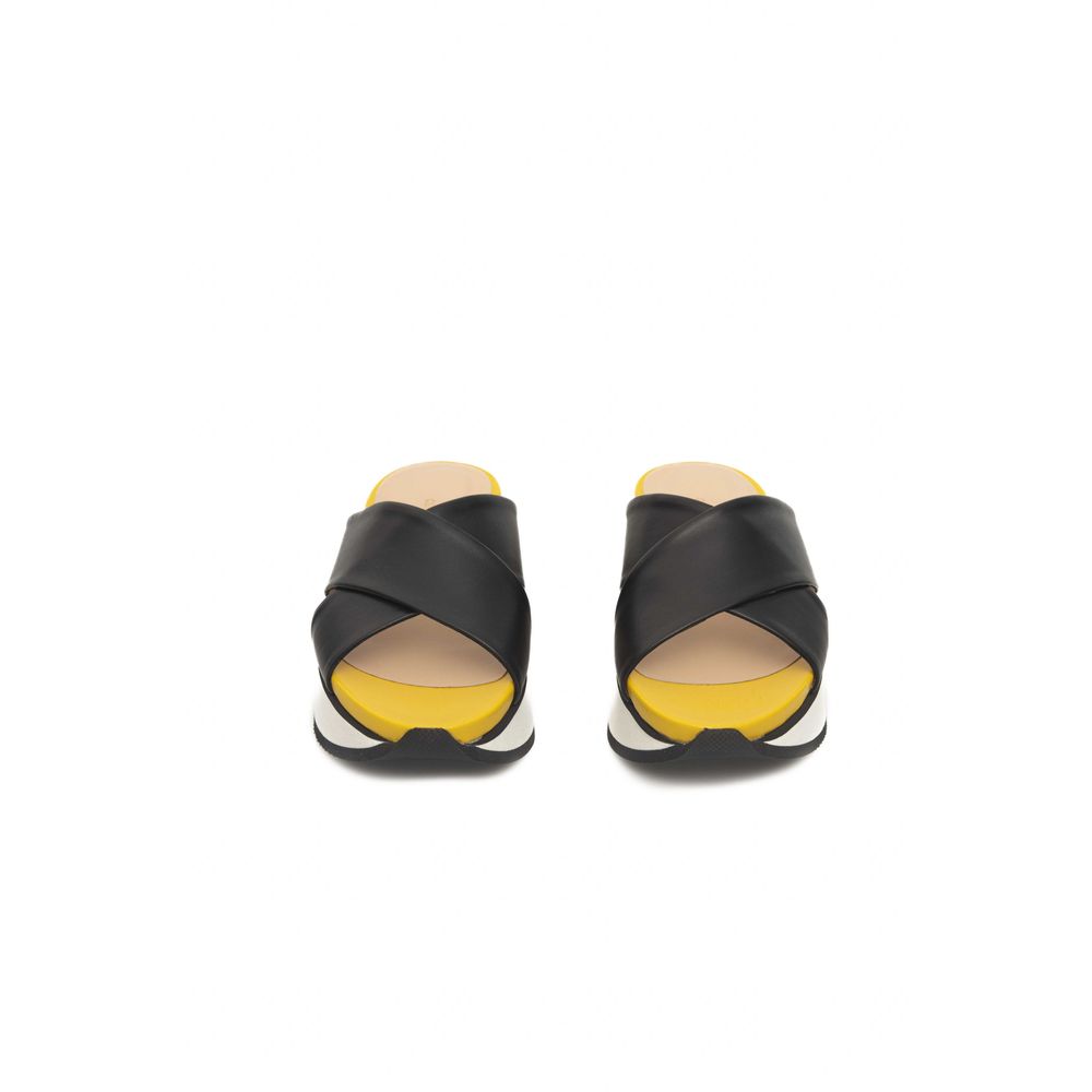 Cerruti 1881 Schwarze Sandale aus Kalbsleder für Damen