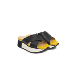 Cerruti 1881 Schwarze Sandale aus Kalbsleder für Damen