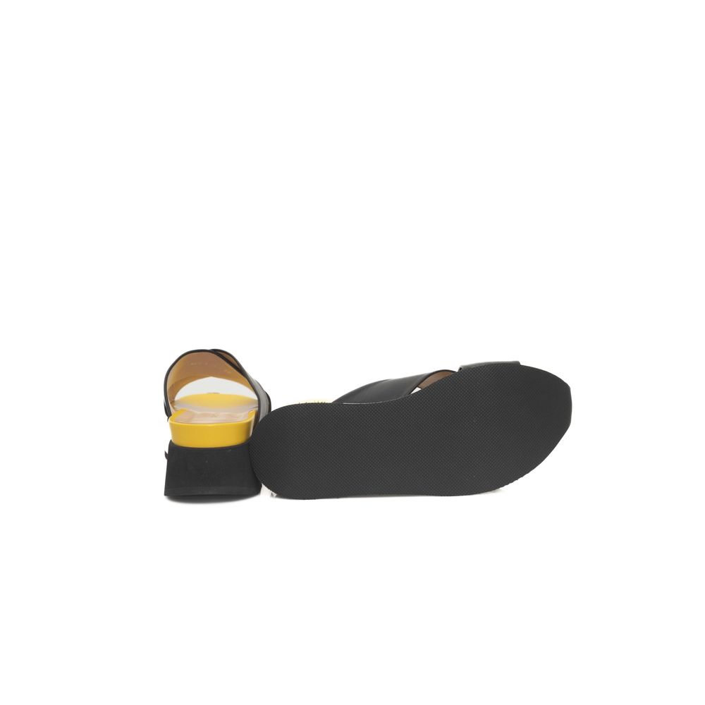 Cerruti 1881 Schwarze Sandale aus Kalbsleder für Damen