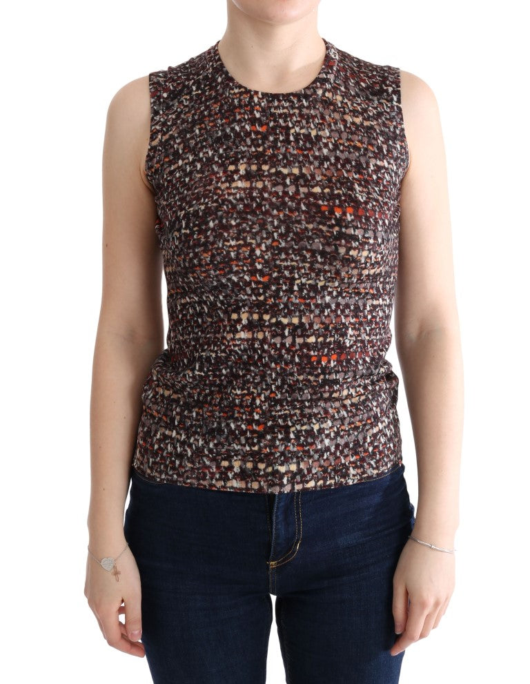 Dolce & Gabbana Stricktop aus Wolle mit mehrfarbigem Print