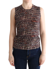 Dolce & Gabbana Stricktop aus Wolle mit mehrfarbigem Print