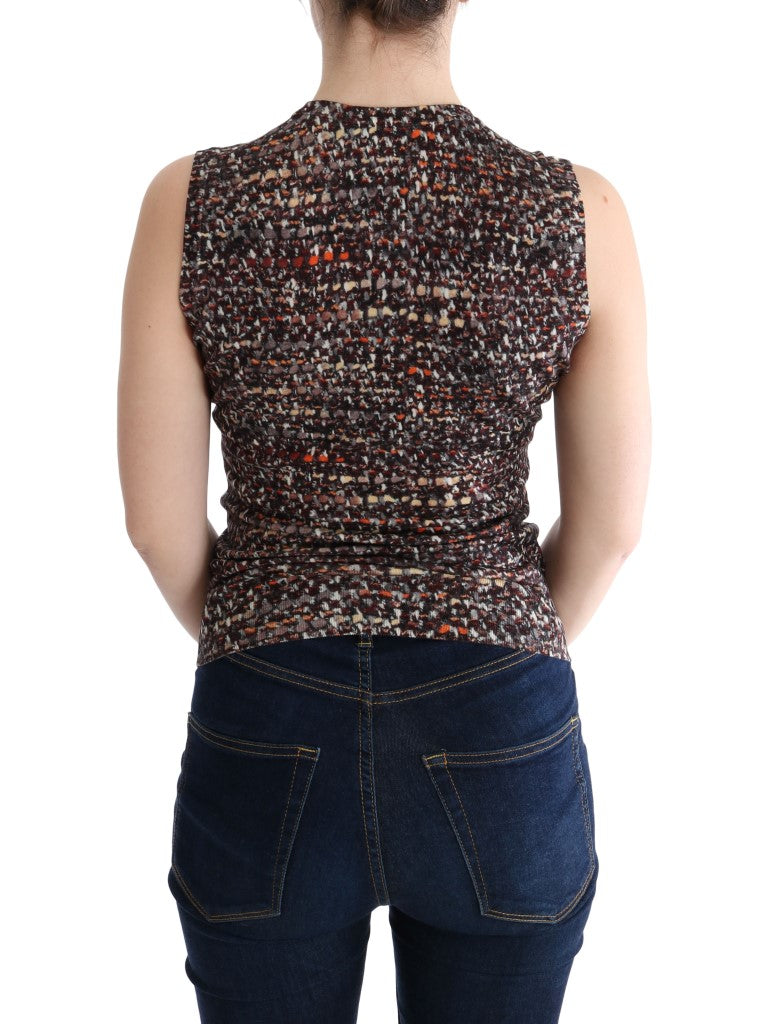 Dolce & Gabbana Stricktop aus Wolle mit mehrfarbigem Print