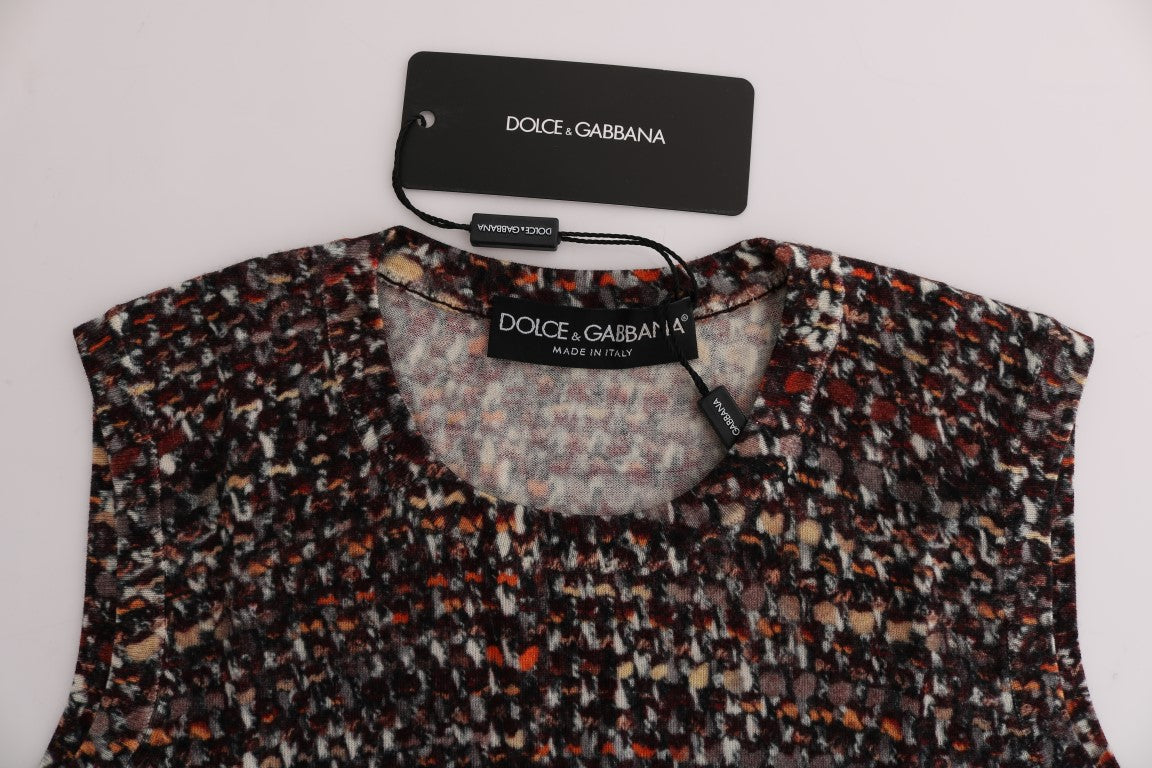 Dolce & Gabbana Stricktop aus Wolle mit mehrfarbigem Print