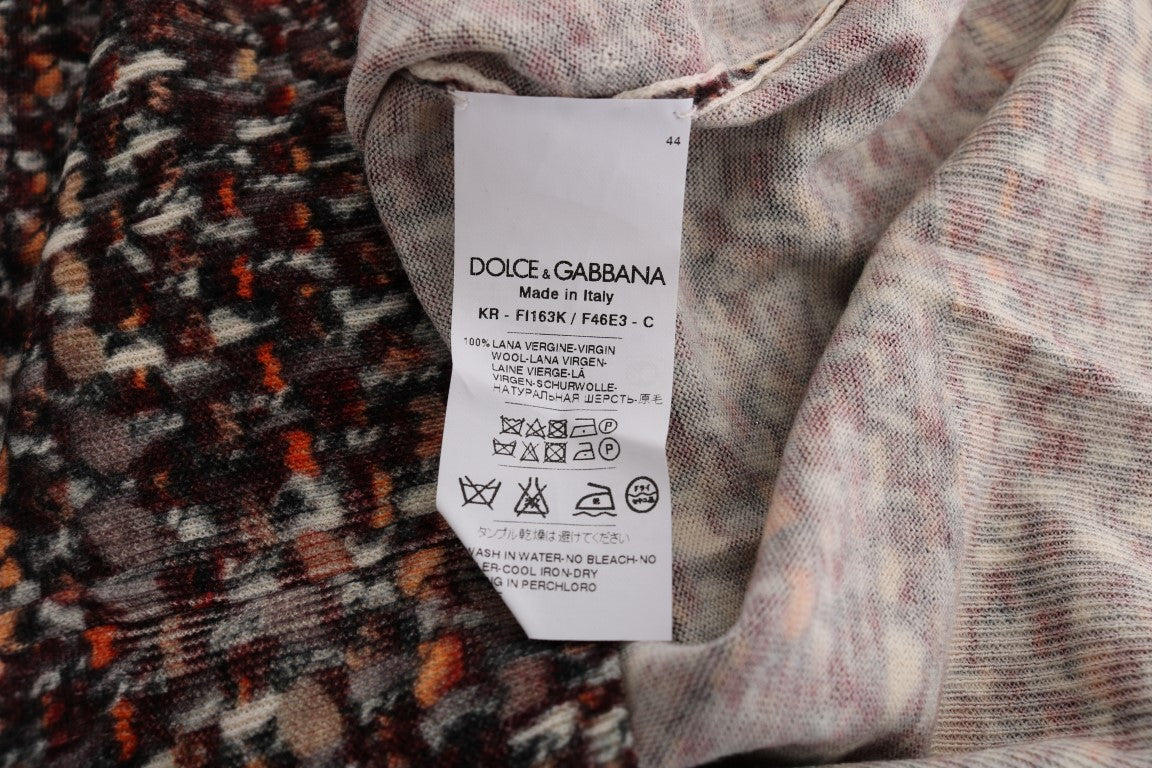 Dolce & Gabbana Stricktop aus Wolle mit mehrfarbigem Print