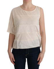 Costume National Beige Asymmetrische Top Blouse