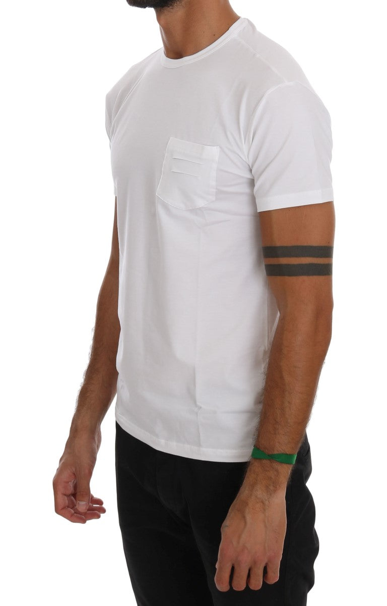 Daniele Alessandrini Wit Katoenen T-shirt met Ronde Hals