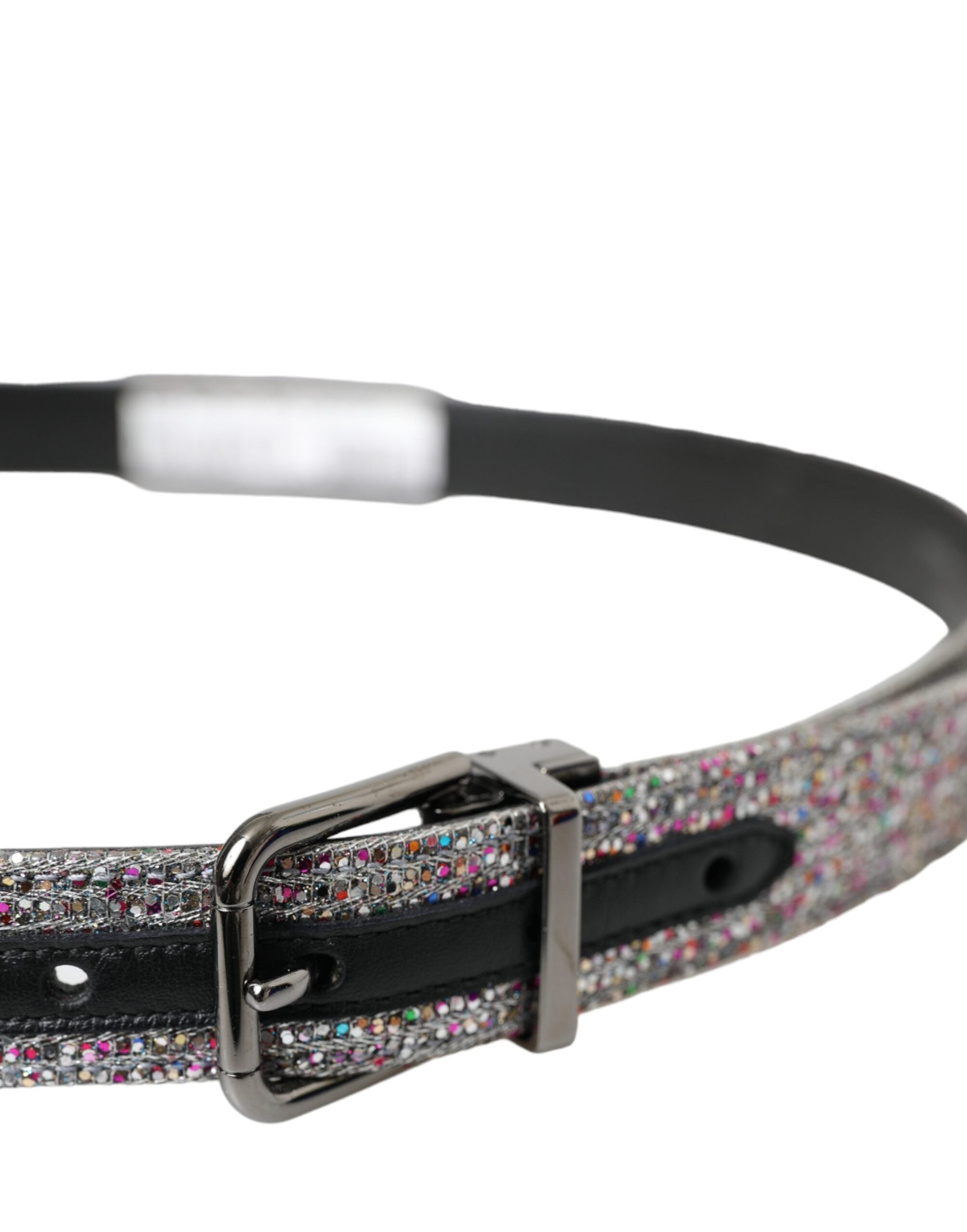 Dolce & Gabbana Meerkleurige Verfraaide Zilverkleurige Metalen Gespriem