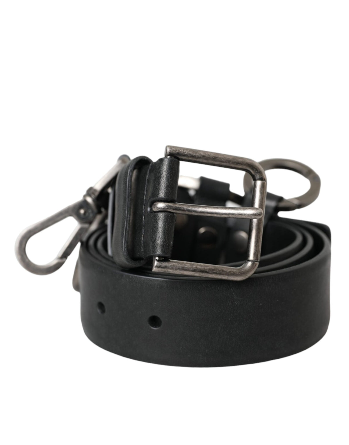 Dolce & Gabbana Gürtel aus schwarzem Kalbsleder mit silberner Metallschnalle