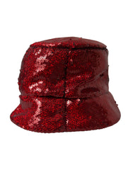 Dolce & Gabbana Rode Nylon Bucket Hat met Pailletten voor Heren