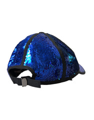 Dolce & Gabbana Koningsblauwe Baseballpet met Pailletten voor Heren