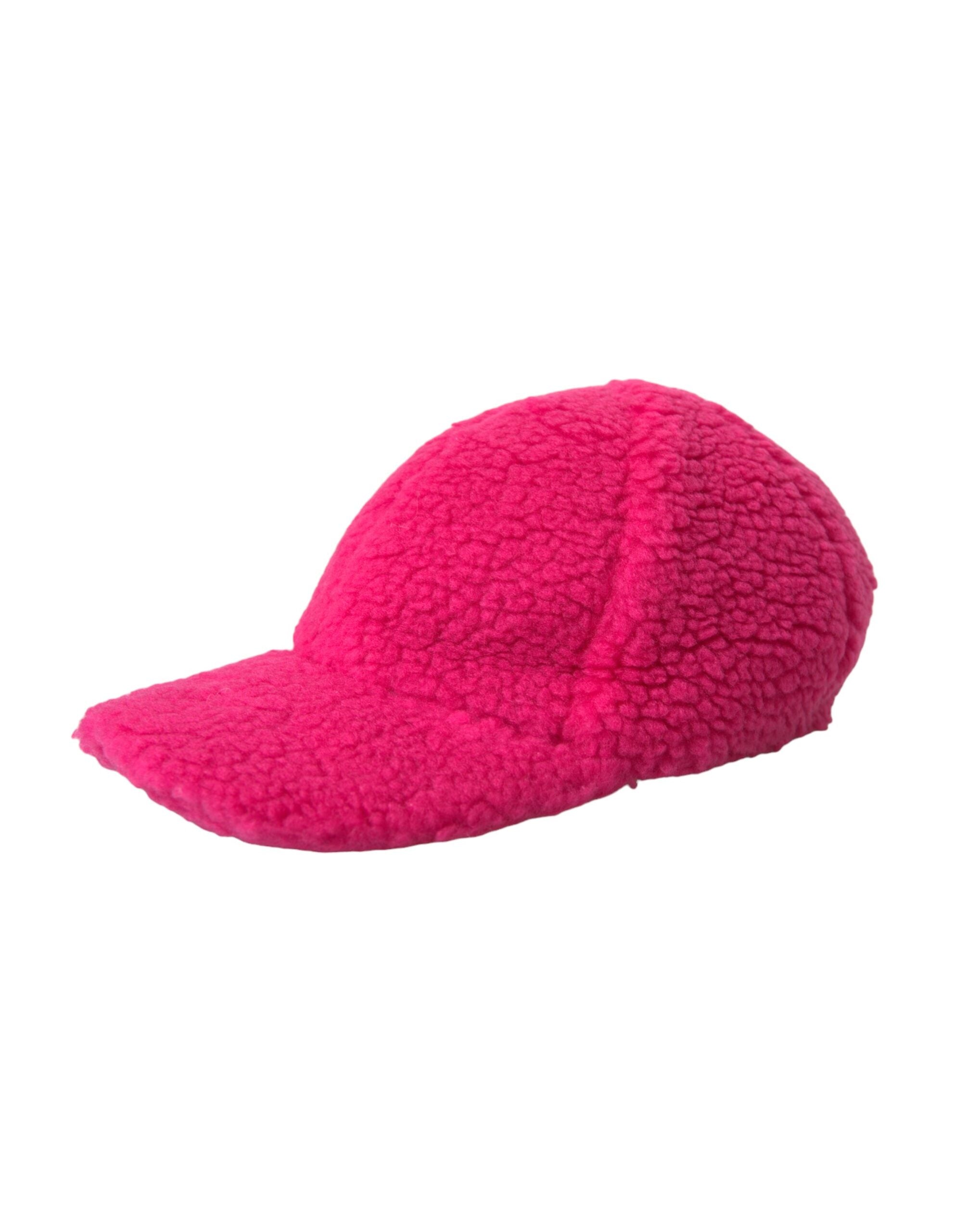 Dolce & Gabbana Pink Fleece Plüsch Baseballmütze Herren