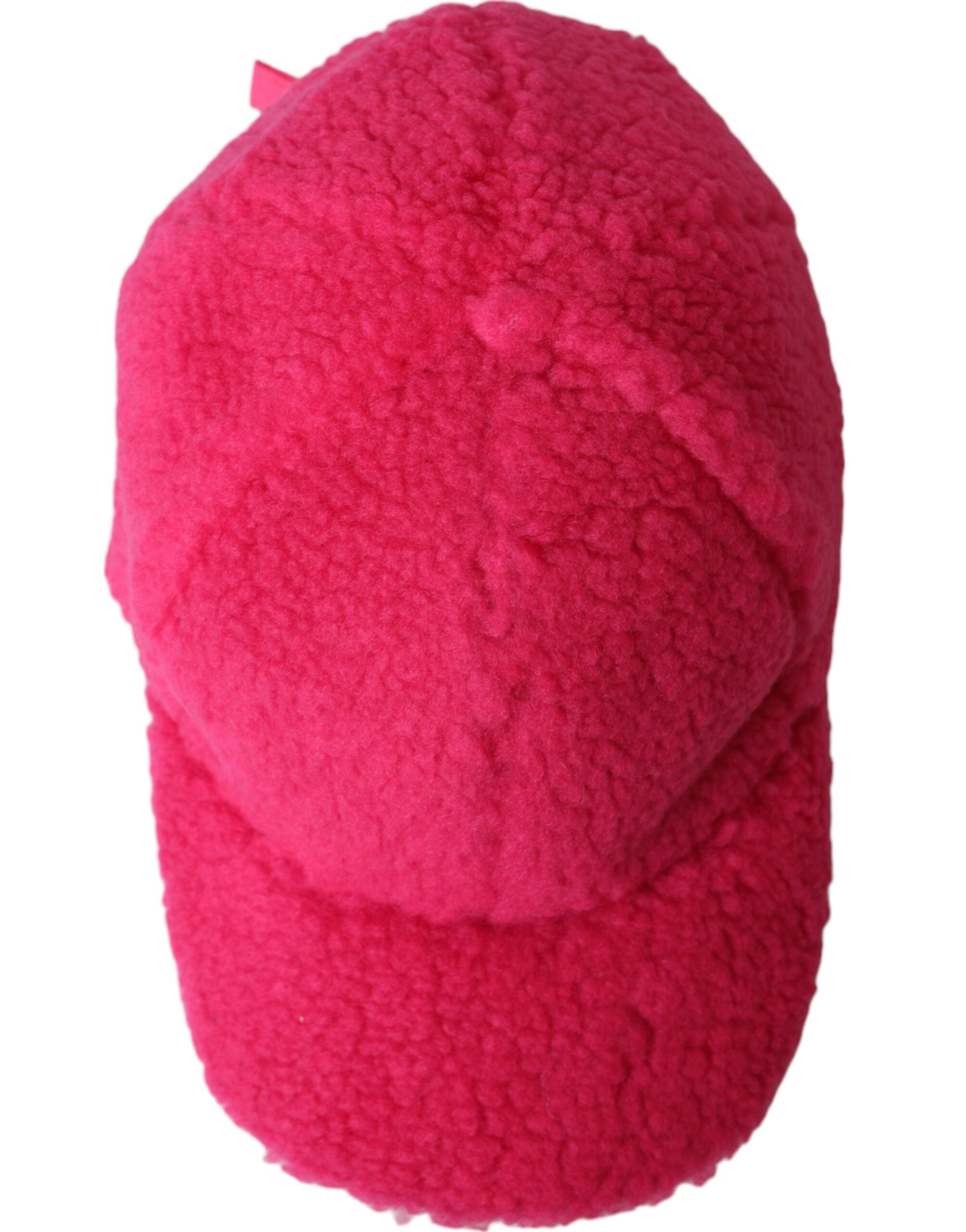 Dolce & Gabbana Pink Fleece Plüsch Baseballmütze Herren