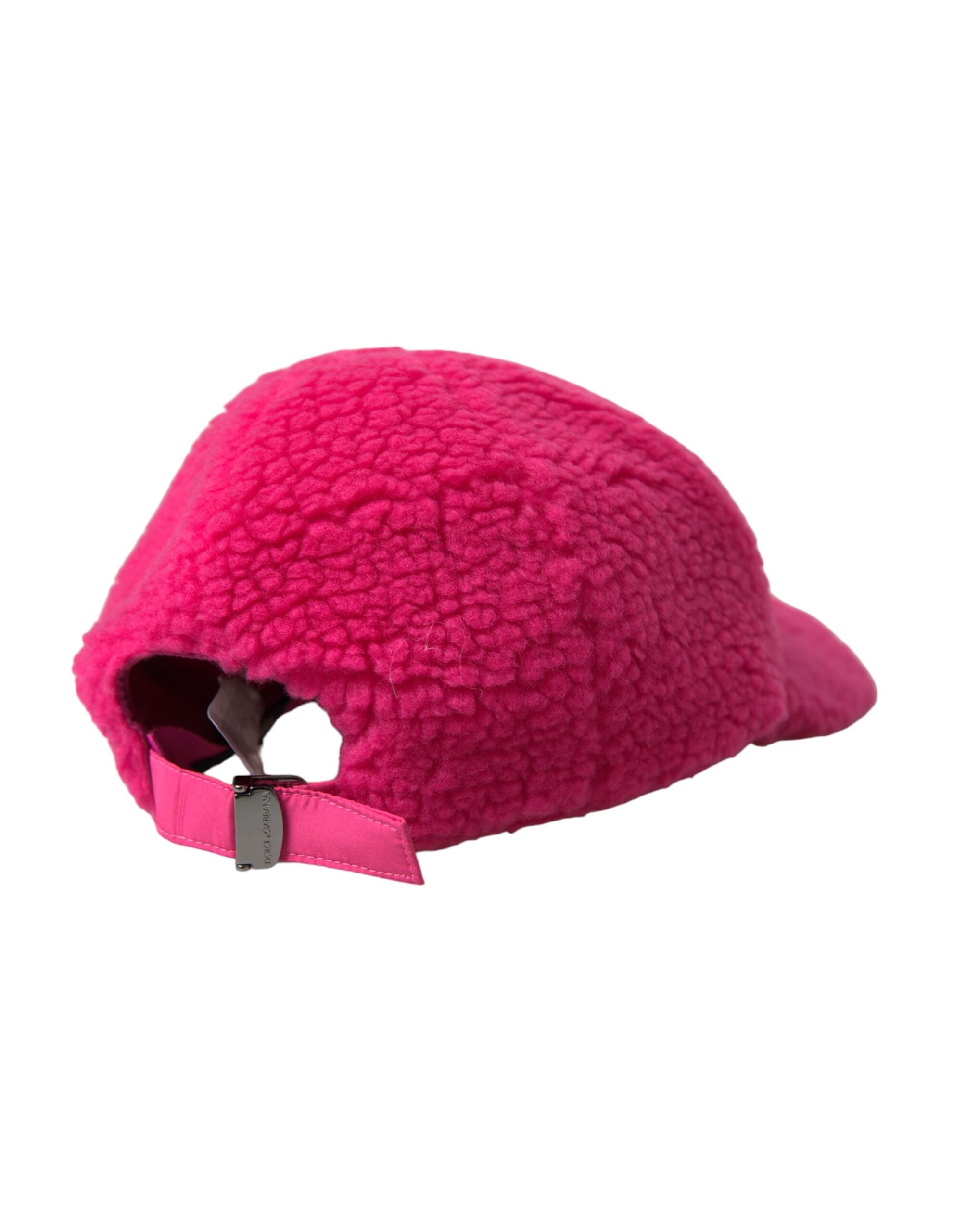 Dolce & Gabbana Pink Fleece Plüsch Baseballmütze Herren