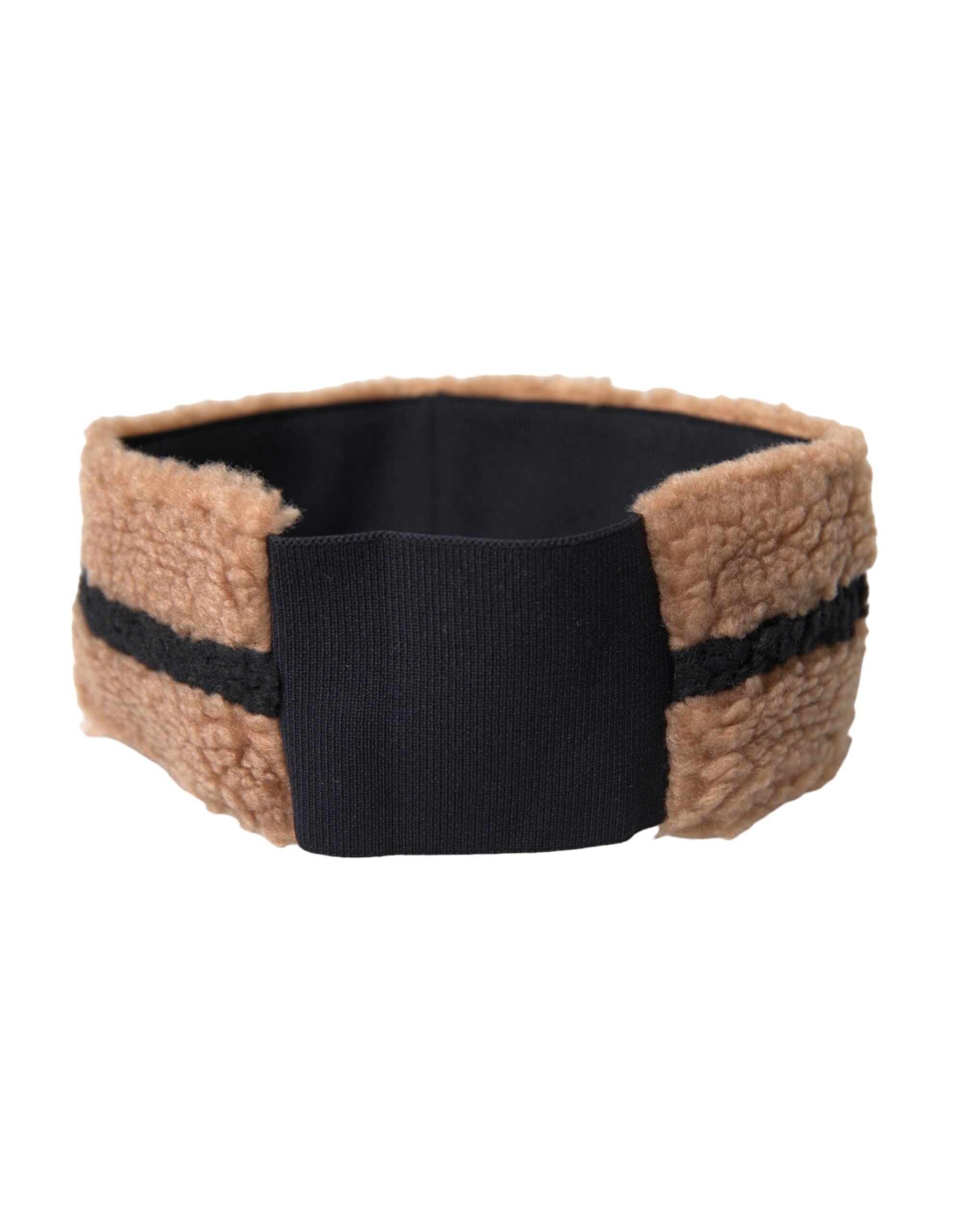 Dolce & Gabbana Stirnband aus braun-schwarzer Fleecewolle für Herren