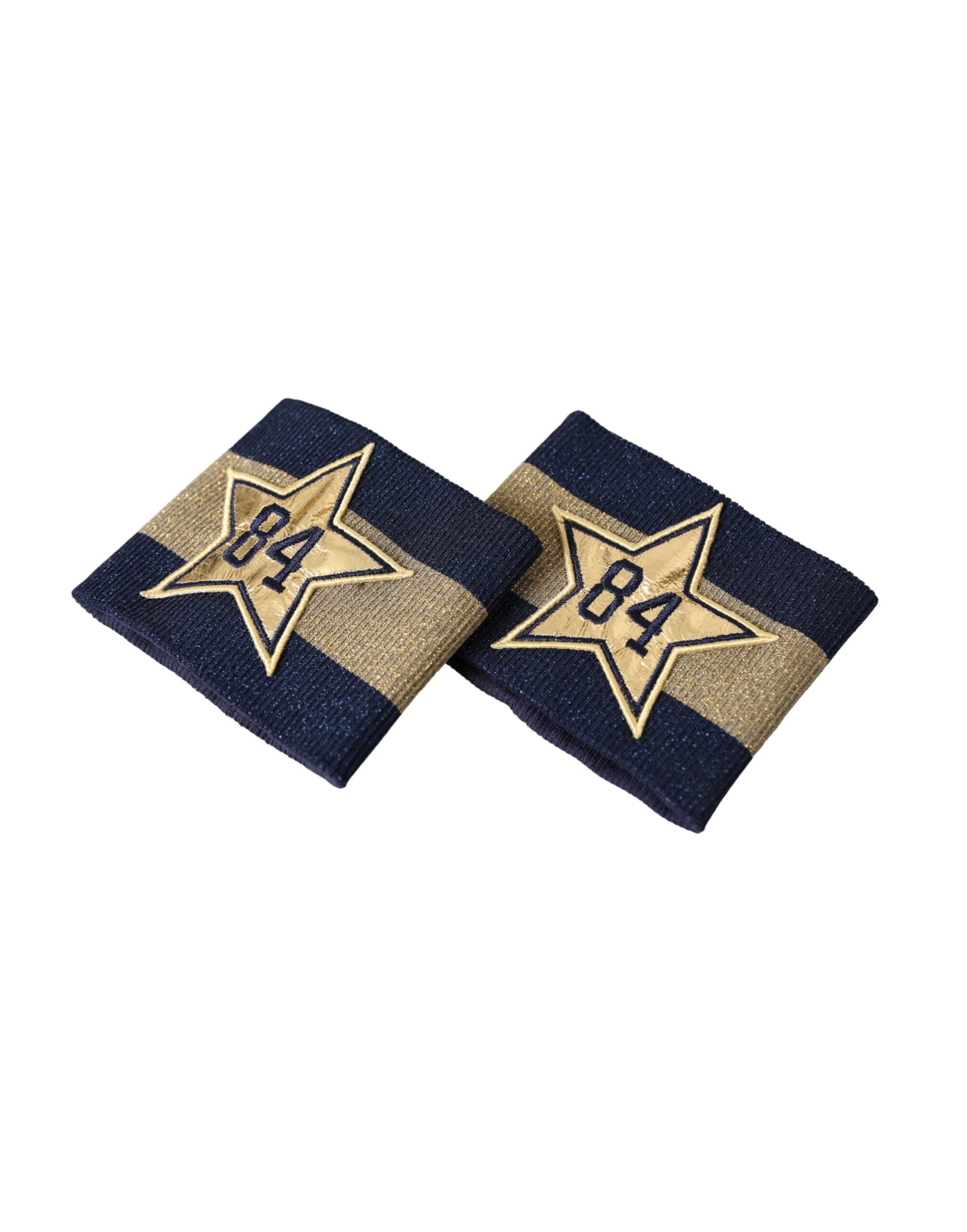 Dolce & Gabbana Schwarzes Gold Logo Stern 84 Viskose Armband