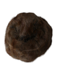 Dolce & Gabbana Braune Wieselfell Kaschmirmütze für Damen