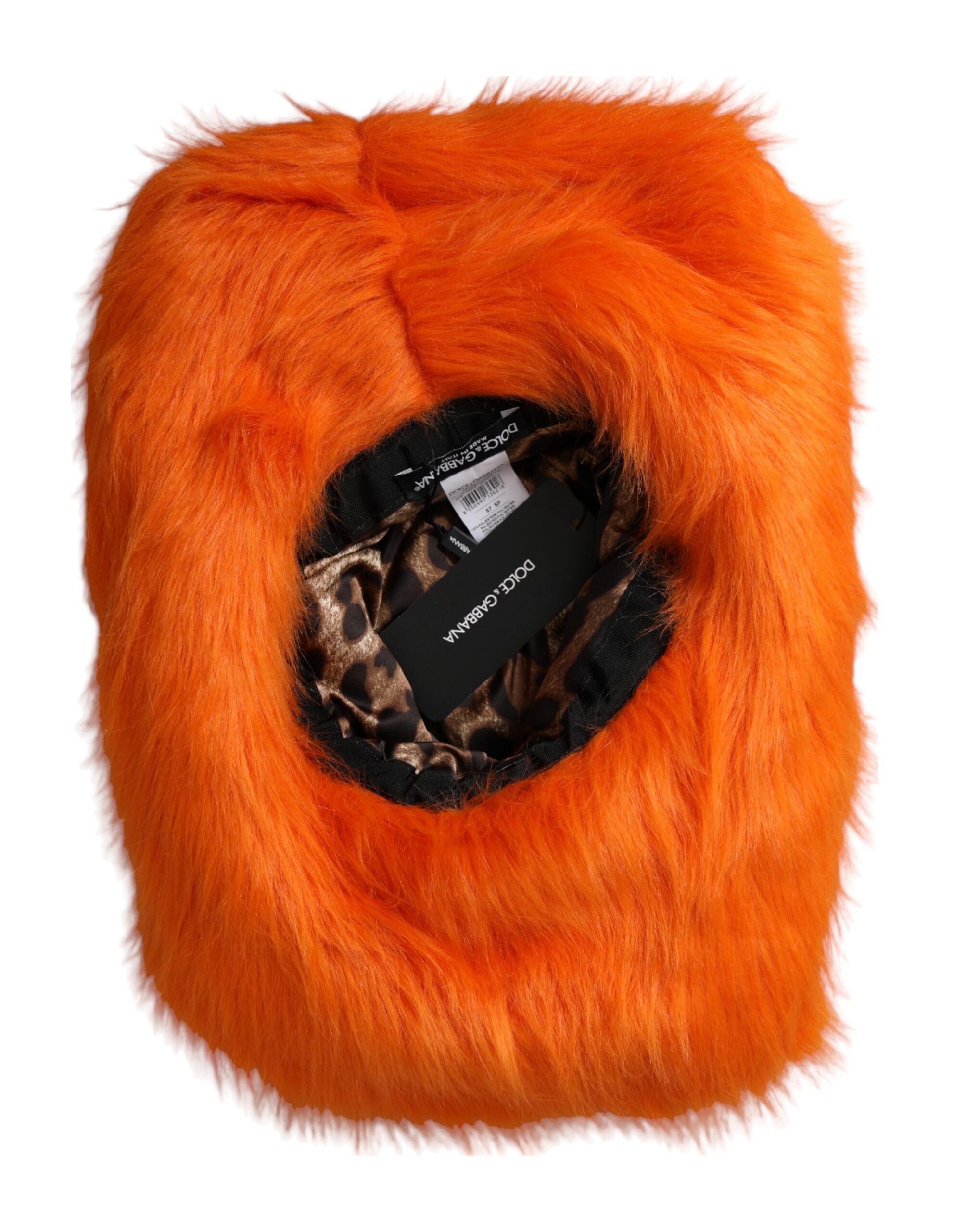 Dolce & Gabbana Oranje Faux Fur Polyester Fedora Hoed