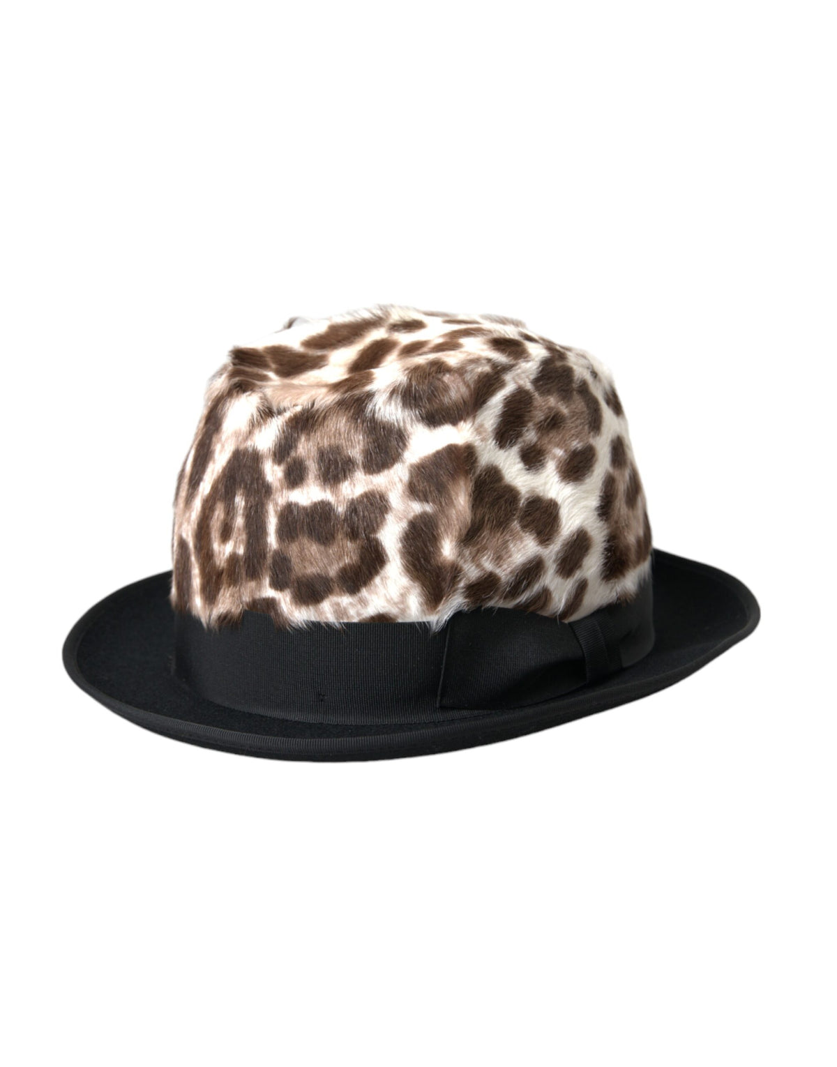 Dolce & Gabbana Damen Fedora-Hut mit mehrfarbigem Leopardenmuster