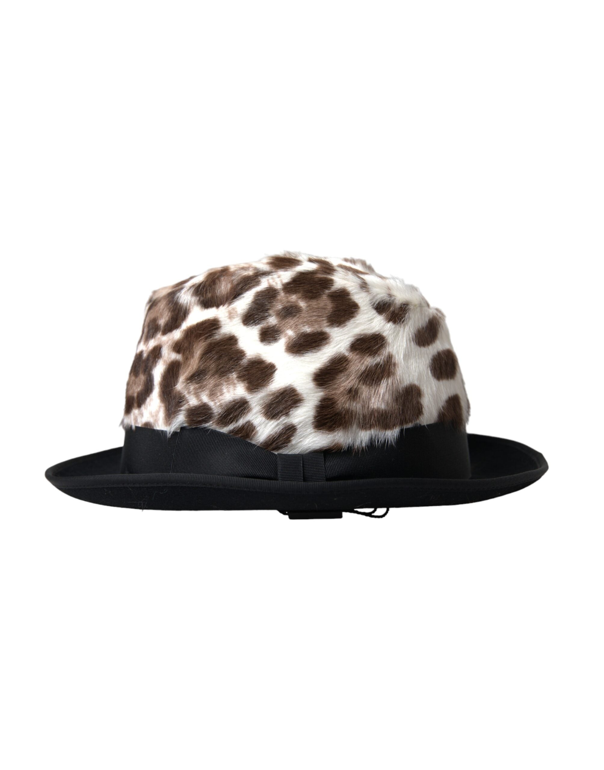 Dolce & Gabbana Damen Fedora-Hut mit mehrfarbigem Leopardenmuster