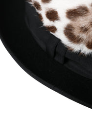 Dolce & Gabbana Damen Fedora-Hut mit mehrfarbigem Leopardenmuster