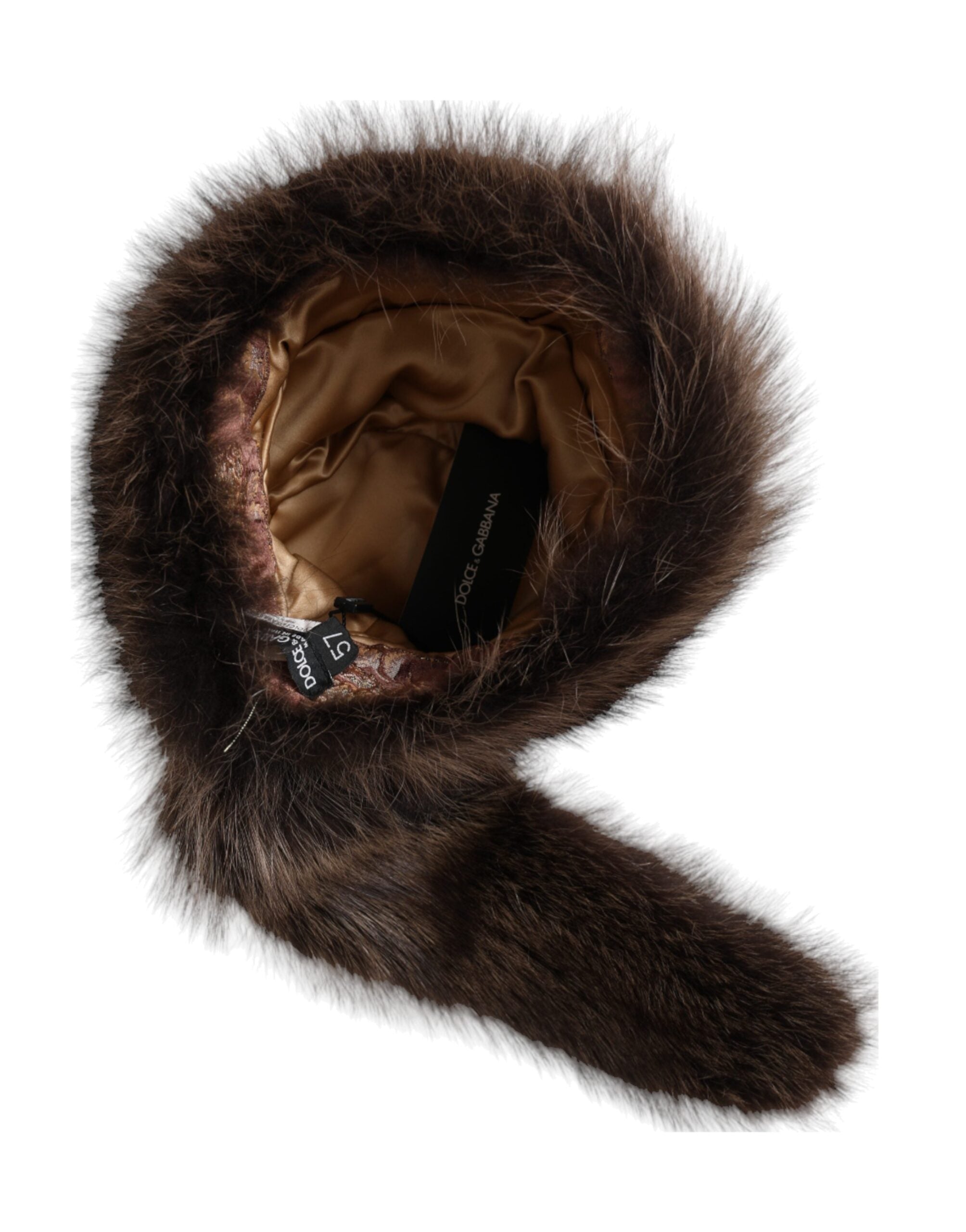Dolce & Gabbana Damen brauner Waschbärfell-Anglerhut