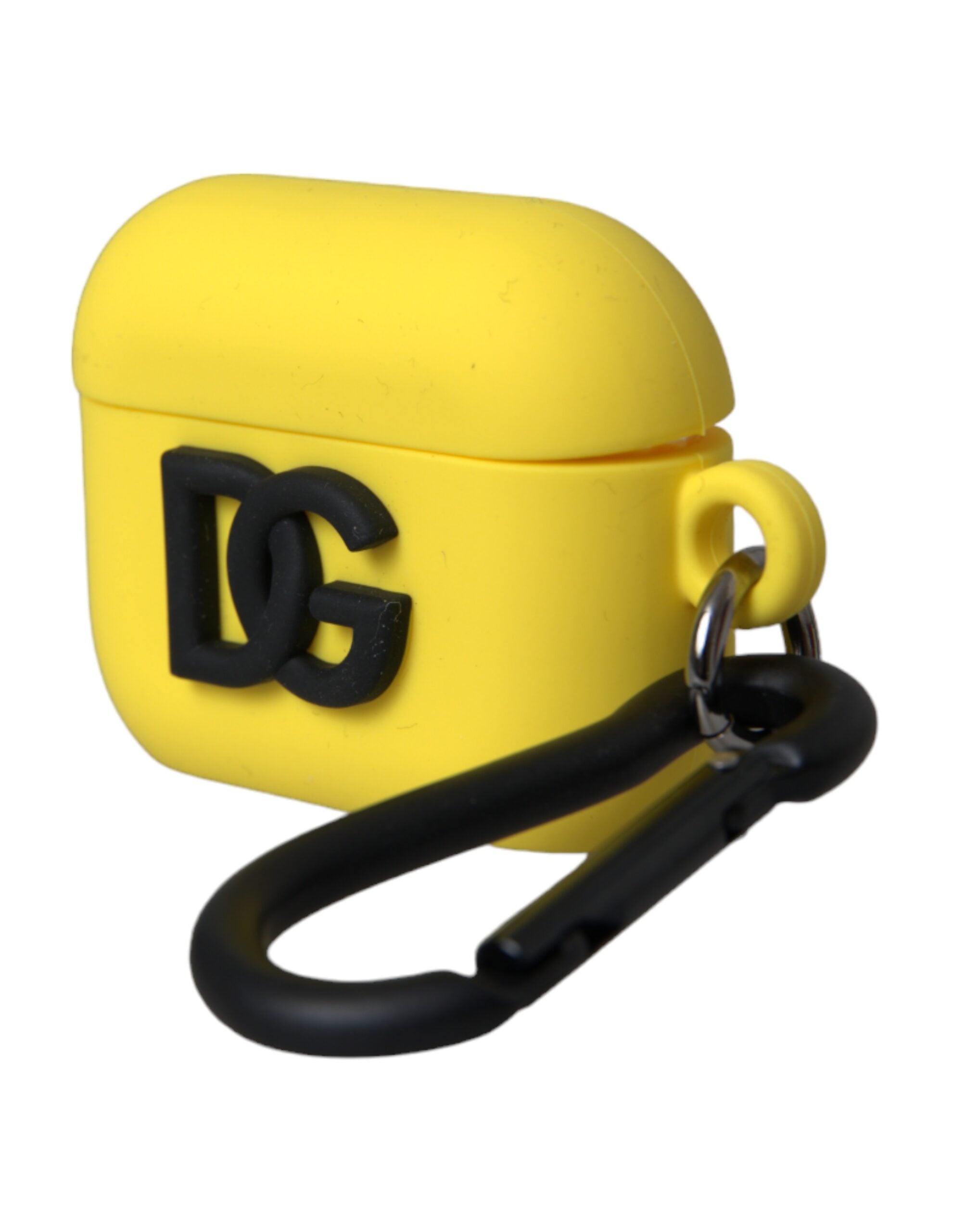 Dolce & Gabbana Geel Siliconen Logo Airpods Hoesje met Reliëf