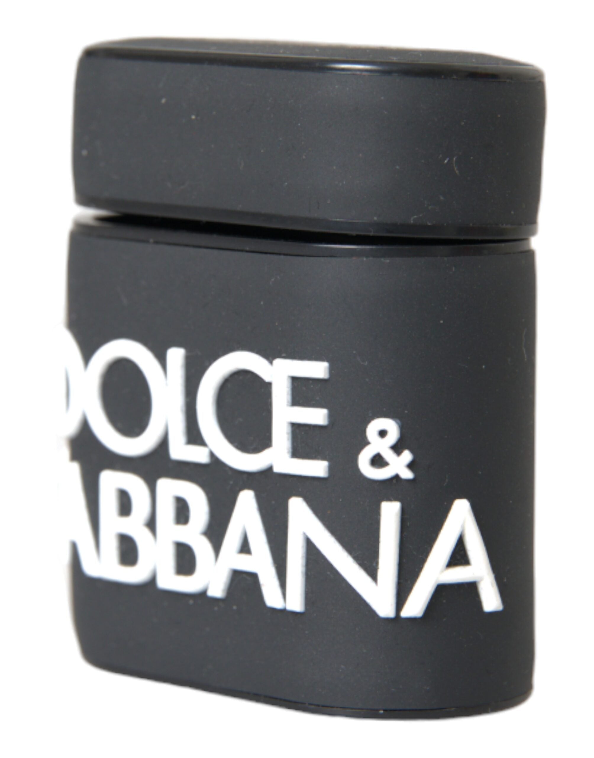 Dolce & Gabbana AirPods-Hülle aus schwarzem und weißem Silikon mit geprägtem Logo