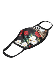 Dolce & Gabbana Multikleur Luipaard Bloemen Elastische Oorband Gezichtsmasker