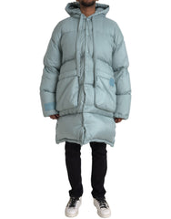 Dolce &amp; Gabbana Herren Steppjacke mit Kapuze in Hellblau