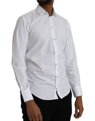 Dolce &amp; Gabbana Weißes Langarmkleid aus Baumwolle MARTINI Shirt