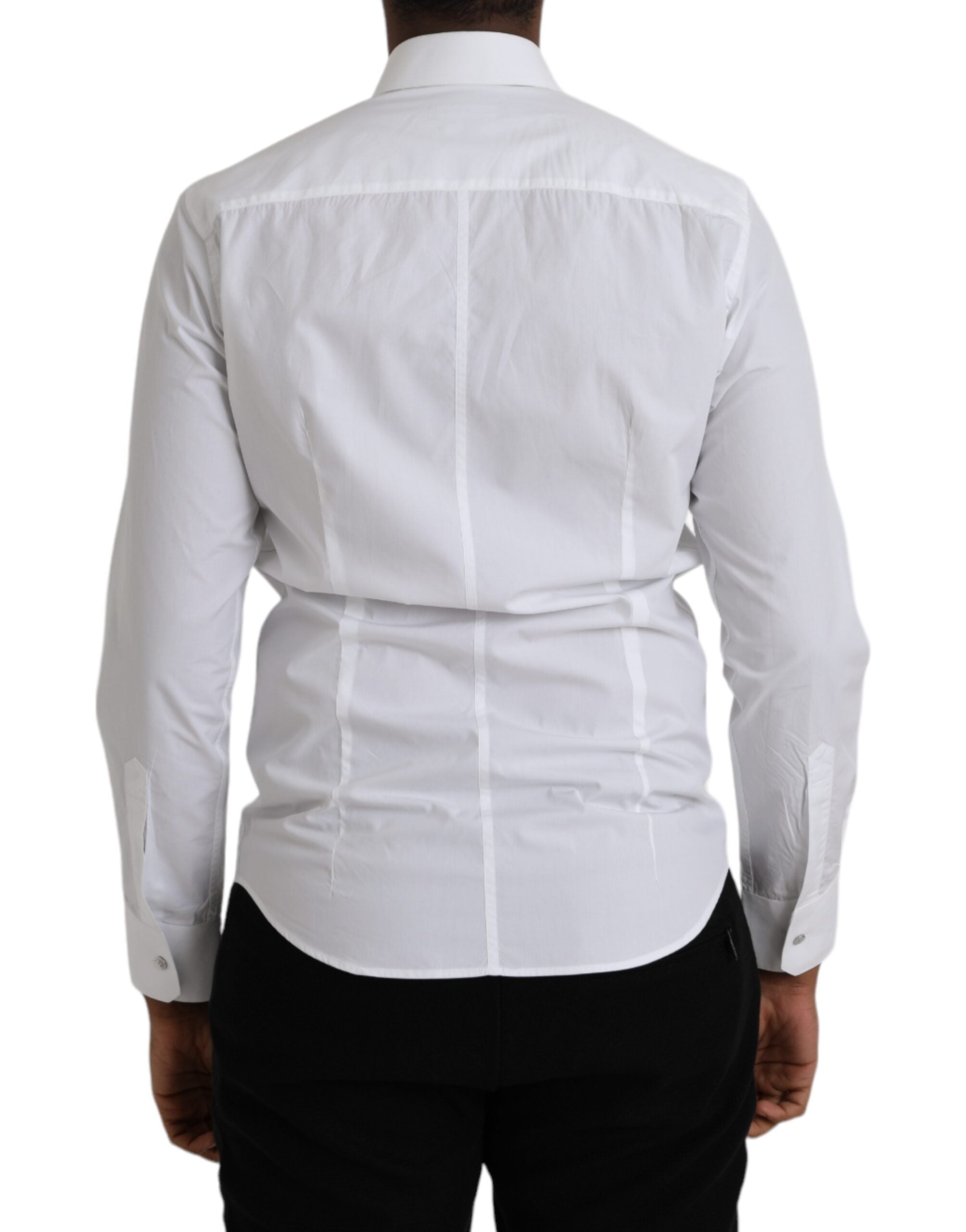 Dolce &amp; Gabbana Weißes Langarmkleid aus Baumwolle MARTINI Shirt
