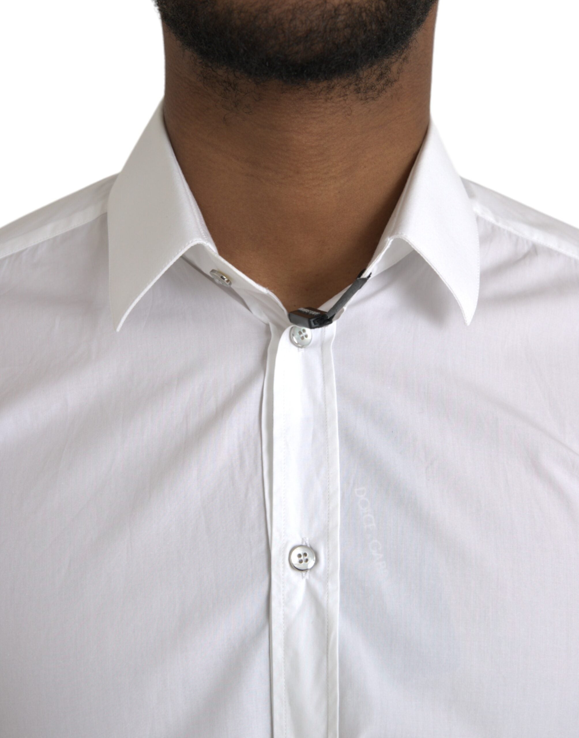 Dolce &amp; Gabbana Weißes Langarmkleid aus Baumwolle MARTINI Shirt