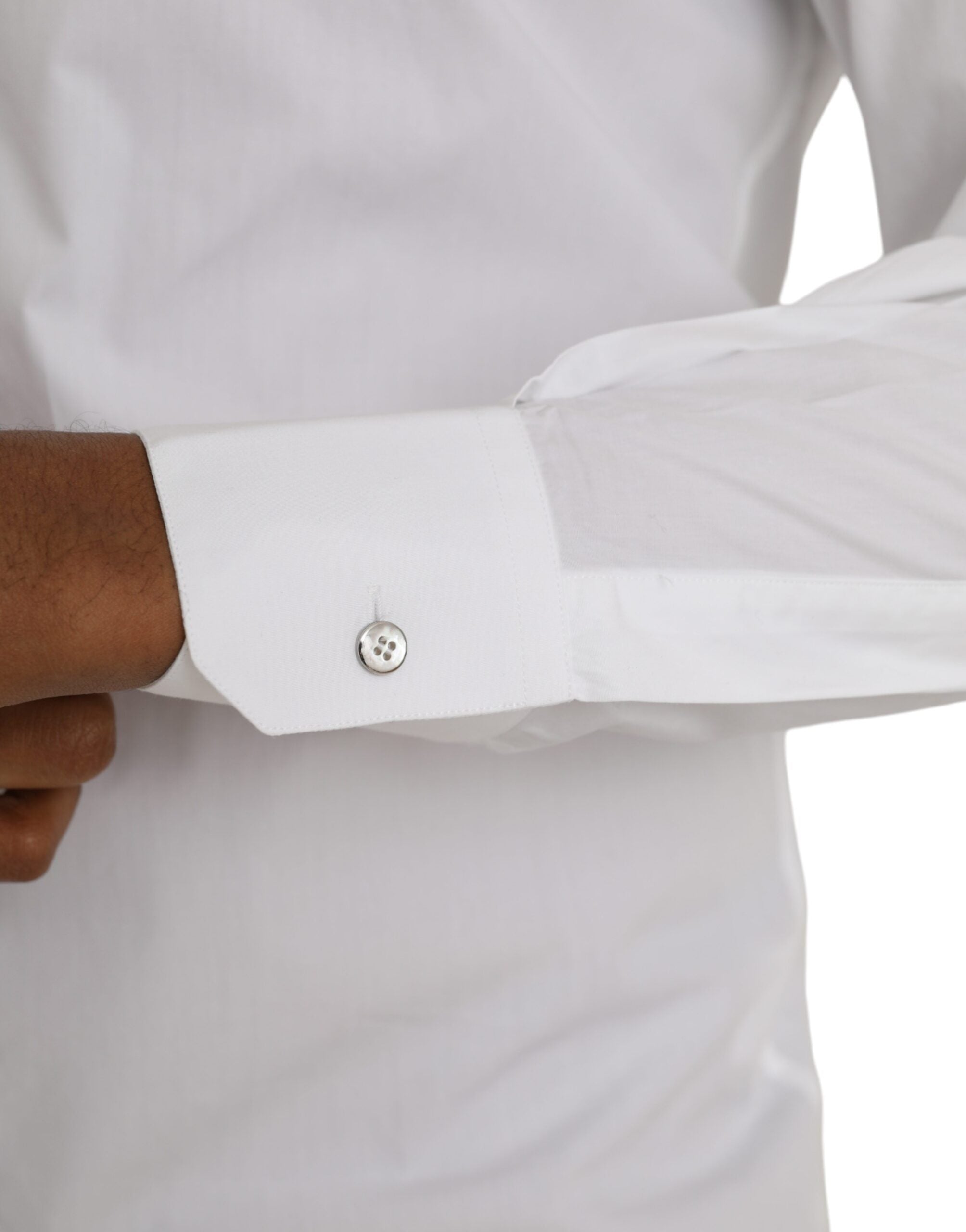 Dolce &amp; Gabbana Weißes Langarmkleid aus Baumwolle MARTINI Shirt