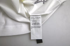 Dolce & Gabbana Weißes Baumwoll-T-Shirt für Herren mit Grafik und kurzen Ärmeln