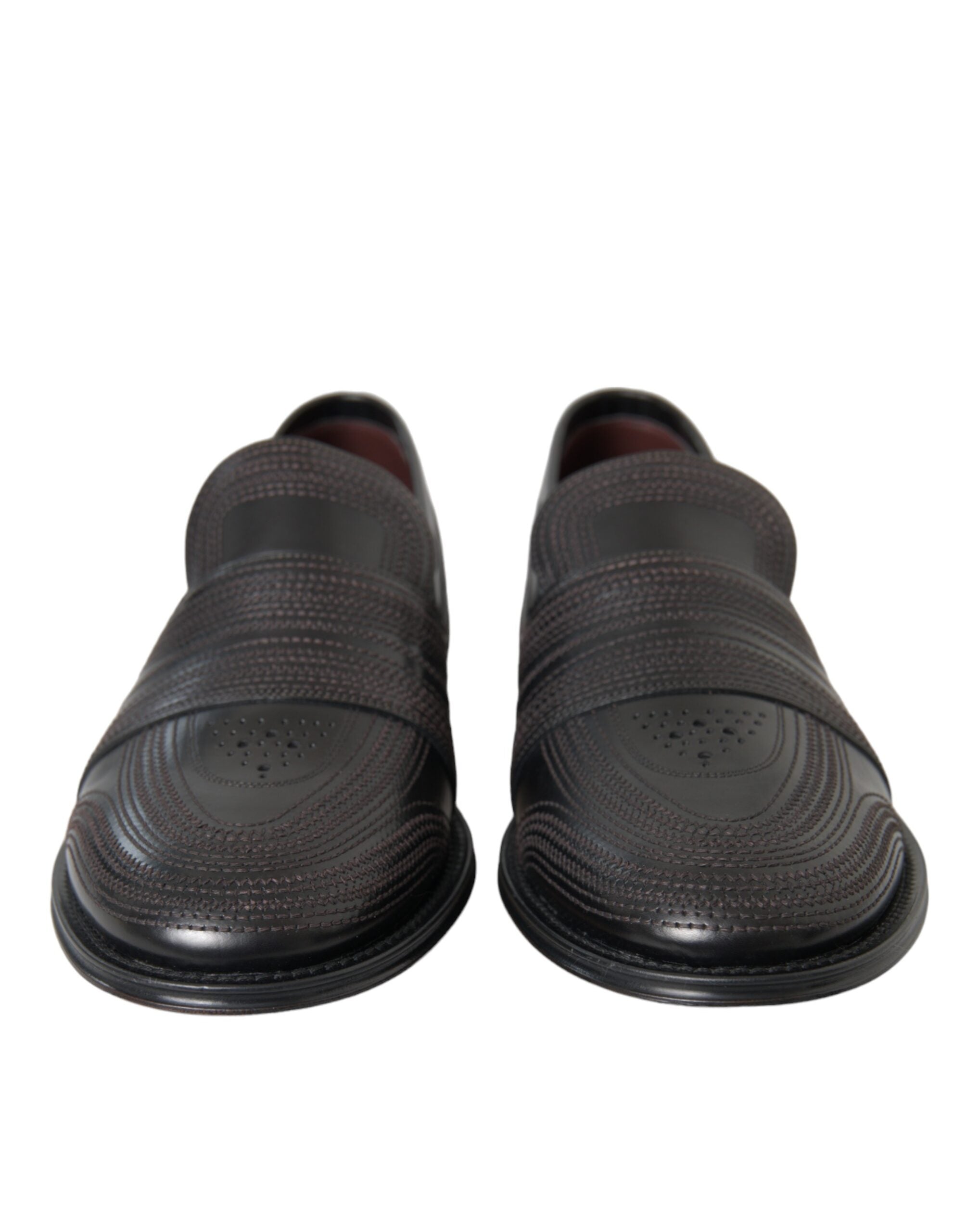 Dolce & Gabbana Schwarze Braune Leder Mokassins Herren Anzugschuhe